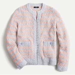 J. Crew Tweed Striped Cardigan Sweater Size Large
